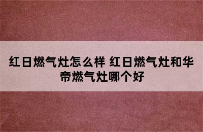 红日燃气灶怎么样 红日燃气灶和华帝燃气灶哪个好